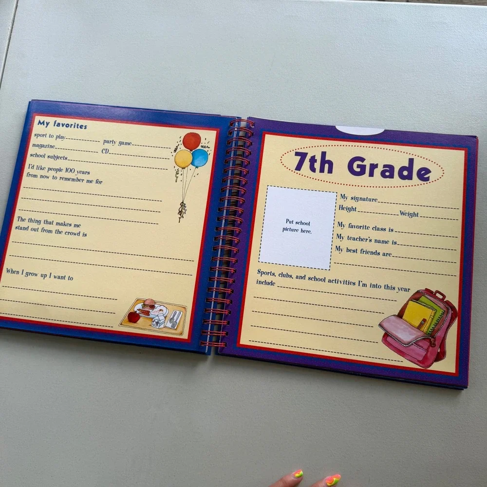 New Seasons School Years Memory Keeper K-12 Spiral Bound‎ Scrapbook 2001 Edition